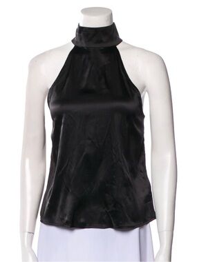 Anine Bing Silk Halterneck Blouse – Black | Size S
